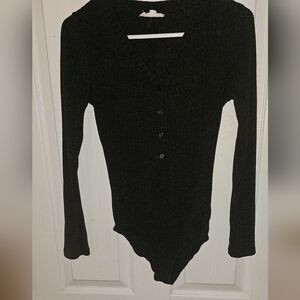 It girl sz medium black long sleeve body suite